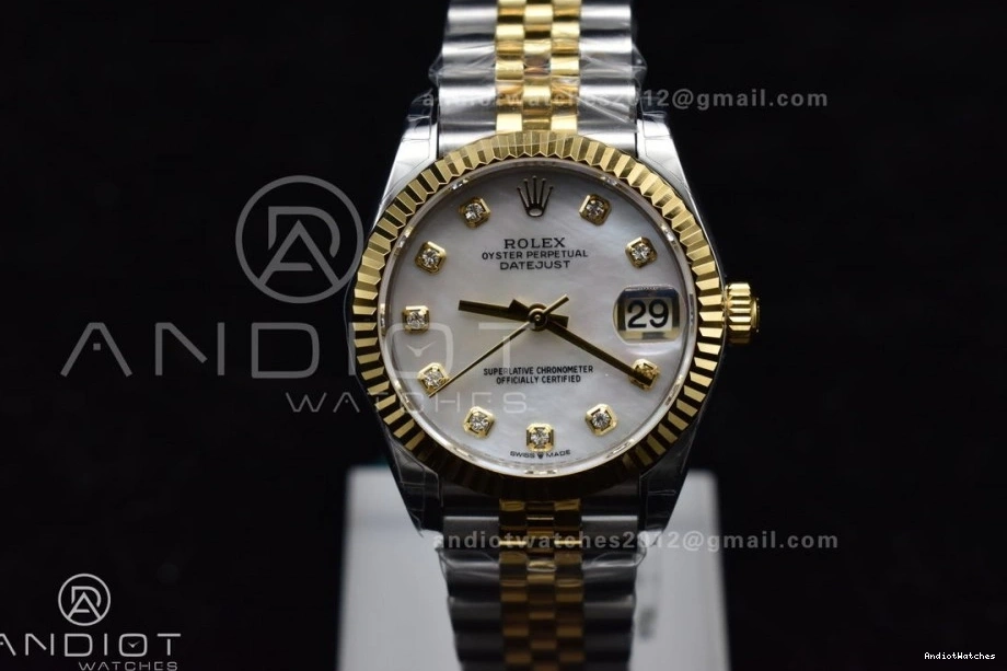 31 Bracelet DateJust GSF Ladies YG Diamond Steel 316L Colorful President On 542 MOP Dial 278271 0521